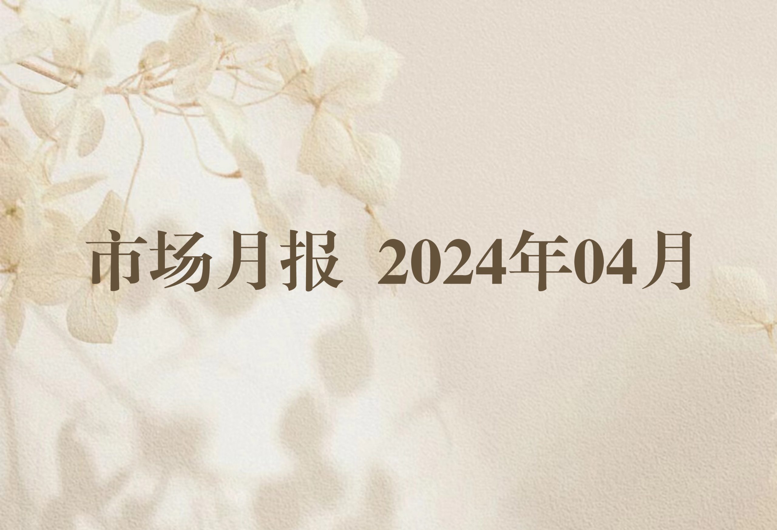 市场月报 2024年04月