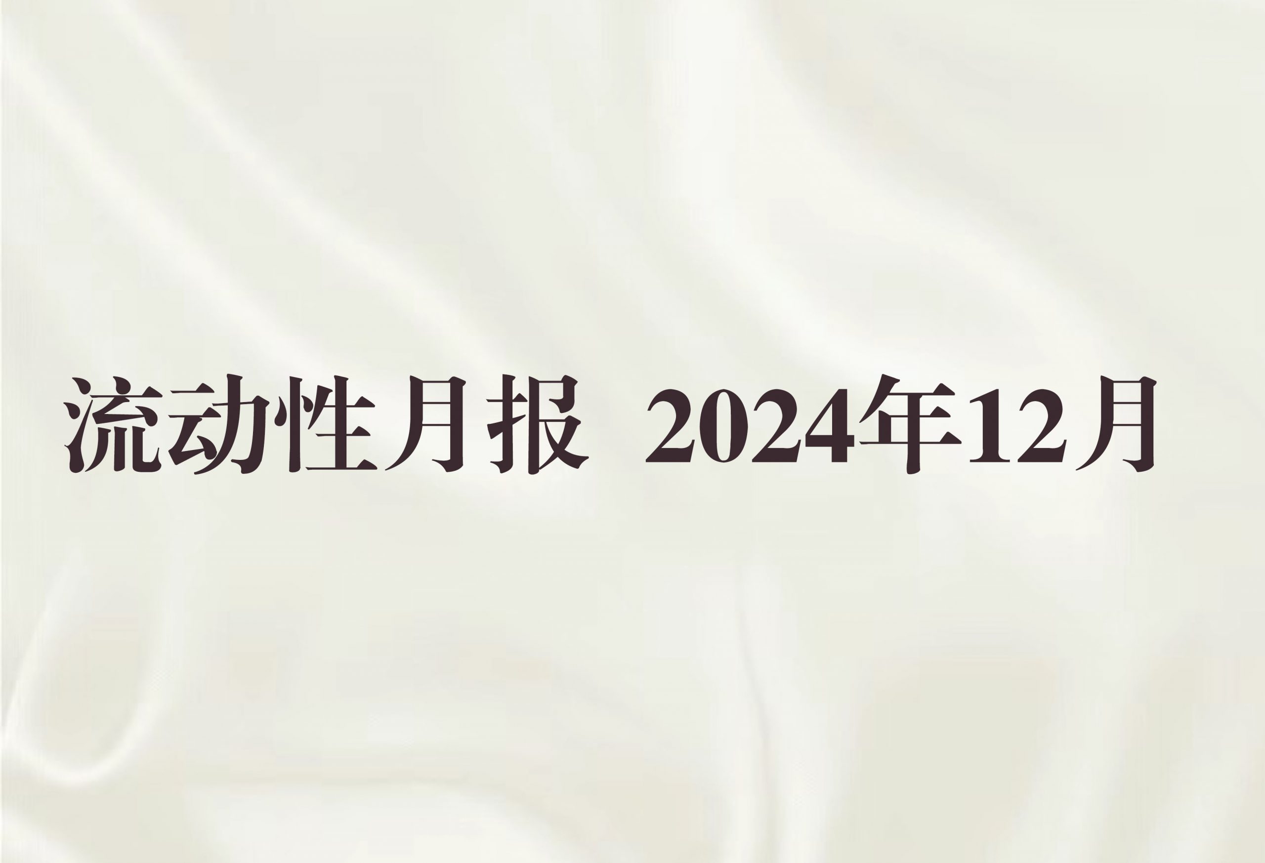 流动性月报12月